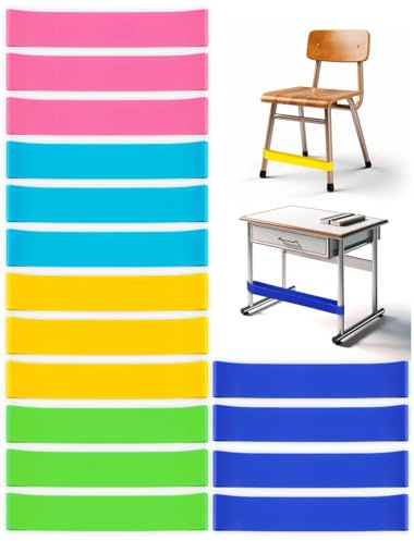 WNSIRVY 16 Pack Chair Bands for Kids with Fidgety Feet, ADHD Tools for Kids, Improve Focus & Reduce Restlessness, Chair Bands for Sensory ADHD ADD Autism - Classroom & Home Must Haves (Multicolor)
