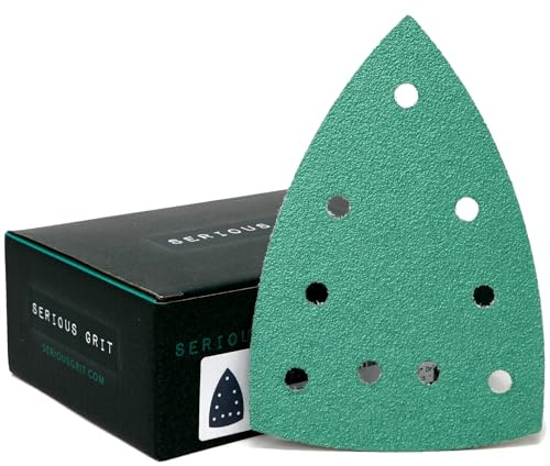 Serious Grit - Klett-Schleifblaetter P60 100 x 150 mm 9-Loch - 25er Pack | Fuer kompatible Schleifer - Klett-Nass-/Trockenschleifpapier fuer Holz, Lack, Metall, Karosserie