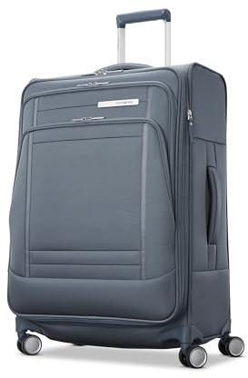 Samsonite UpLIFT Lightweight Large Checked Softside Luggage with Spinner Wheels - Expandable - Airline-Approved, Polyester Soft Suitcase for Ultra Light Travel - Elemental Blue