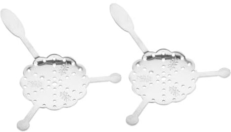 FONDOTIN 2pièces Cuillères à Absinthe Acier Set De Passoire à Avec Design Creux Pour Filtrer Absinthe Et Cocktails