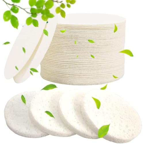 60Pcs Face Sponges, White Compressed Make up Sponge, Face Washing Sponge Cosmetic Sponges for Daily Cleansing, Makeup, Removal, Exfoliating(2.36 Inch)