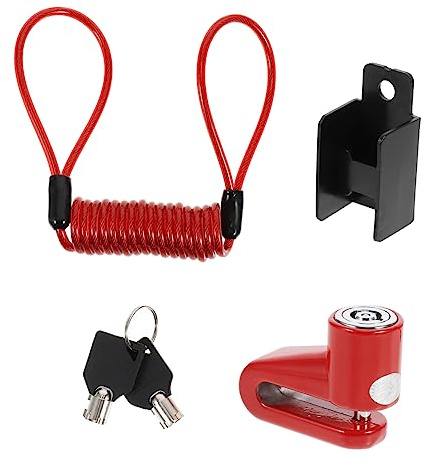 OSOLADY Candado Antirrobo para Freno De Disco Candado para Rueda De Bicicleta con Sonido para Motocicletas y Scooters Incluye Cable Recordatorio para Viajes Europa y América