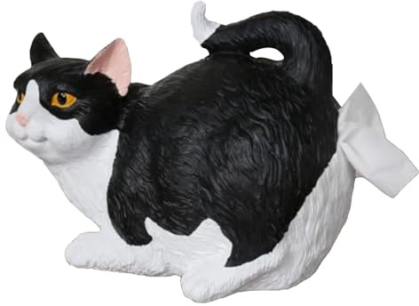 Yonuaret Porte-mouchoirs - Boîte à Mouchoirs Design Fesses de Chat | Coffret en Résine Mignon pour Salon Chambre Cuisine Bureau Table de Chevet | Rangement Salle de Bain