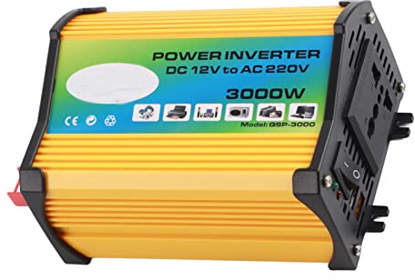 Fockety Convertitore di Doppio USB 300W per Inverter per Auto con Ricarica Rapida per Dispositivi Elettronici, Ideale per Viaggi su Strada e Campeggio, Materiale ABS (#1)
