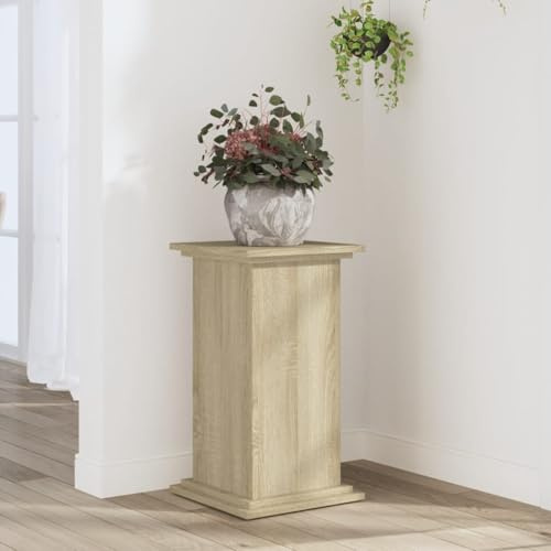 Frdhee Balkon Deko Blumentisch,Pflanzenständer -Eiche 33x33x60 cm Holzwerkstoff,Pflanzständer für Verschiedene Pflanzentöpfe