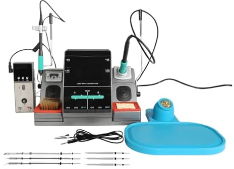 2 in 1 Soldering Station LCD Digital Display Welding Rework Iron Kit Rapid Heating(T3602-Original-6PCS)
