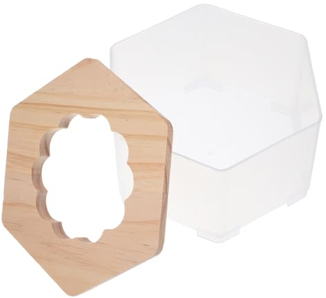 NOLITOY Contenitore per Bagno e Toilette per Criceti in Plastica Trasparente, Vasca da Bagno Salvaspazio Coperchio Smontabile, per Piccoli Animali Domestici e Gerbilli in Gabbia Piccola