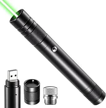 LANMAOMAN USB avanzada linterna de largo alcance, recargable de alta potencia con tapa de estrella extraíble versátil para observación astronómica