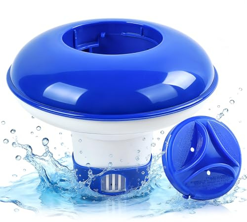 Pool Dosierschwimmer, Dosierschwimmer PP Chlor Schwimmer, Pool Chlor Dosierer, Chlortabletten Schwimmer für Schwimmbäder, Whirlpools, Spas, Aquarien, Springbrunnen (Blau-B)