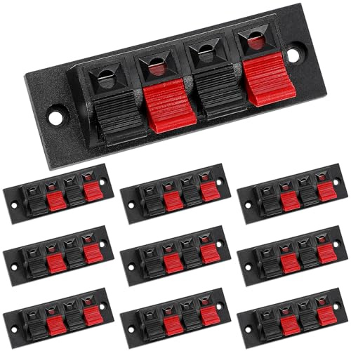 SECFOU Accessorio per Altoparlanti Connettore a 4 Vie 10 Pezzi Morsetti Collegamento Cavi Audio per Subwoofer e Casse