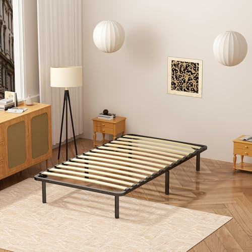 Stanew - Sommier 90x200cm avec 6 Pieds - 1x13 Lattes - Lit avec Sommier à Lattes pour Adulte - Résistant et Confortable