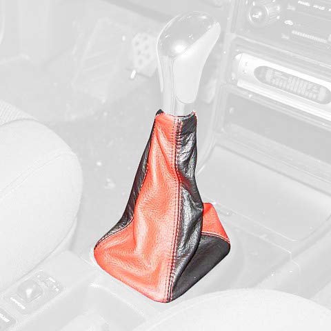 RedlineGoods Schaltsack Manschette kompatibel mit Ford Probe 1989-92. Maßgeschneidert - Nicht universell. Echtes Top Qualitat Italienisches Alcantara. Schwarz mit Blauem Faden