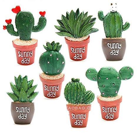 EQLEF Magneti del Frigorifero della Resina, magneti Decorativi Adesivi del Cactus della succulente Magnete del Frigorifero di Telefono Creativo (7)