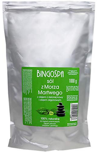BingoSpa Sale da Bagno del Mar Morto con Caffè Verde e Olio di Argan per Rigenerazione della Pelle, Idratazione della Pelle e Antinvecchiamento 1 kg