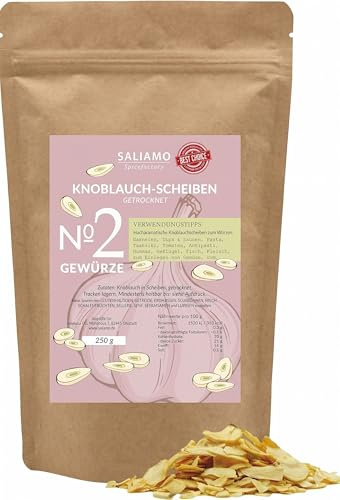 250g Knoblauch Scheiben, Knoblauch Chips, Knoblauch geschnitten, intensiver Geschmack, getrocknet