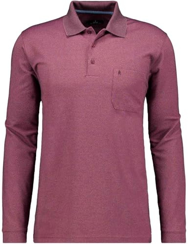 RAGMAN Herren Softknit-Poloshirt Fishnet, Langarm