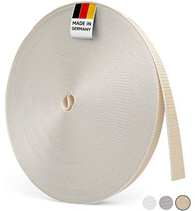 BAUHELD® Cinghia per tapparelle, 50 m, 14 mm, 20 mm, 23 mm, adatta per tapparelle su porte e finestre, elevata resistenza agli strappi e ai raggi UV, rotolo di nastro per tapparelle, beige, marrone