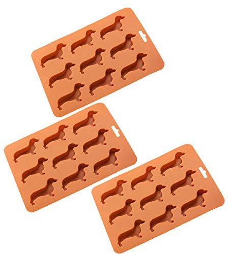 3 Stück Silikon Dackel Eiswürfelform – Antihaft Hund Geformte Eiswürfelschale Für Diy Pralinen, Cocktails, Desserts Und Gefrorene Getränke