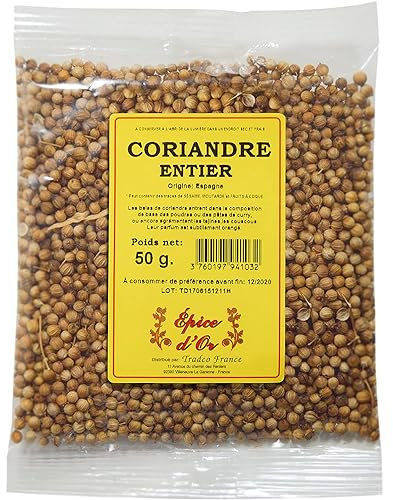 Graines De Coriandres 50g - Epice d'Or, 100% Naturelles, Végétales et Sans Conservateurs