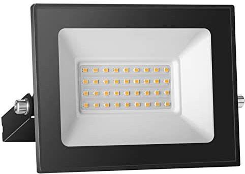 Probapro 30W Led Floodlight Outdoor, 3000LM 3000K Warm White Spotlight, IP65 Waterproof LED Security Lights for Backyard, Garage, Workshop