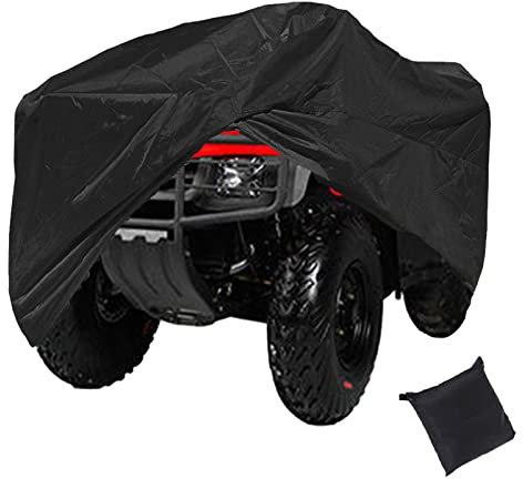 Timisea Fundas Cubierta protectora impermeable para vehículos ATV Quad de 4 ruedas, resistente al polvo, la lluvia y los rayos UV, color negro, 210 x 120 x 115 cm