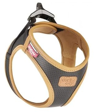 Curli Apple Hundegeschirr aus Leder, Schwarz/XXS