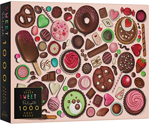 Elena Essex - Sweet Delight, Puzzle für Erwachsene, Puzzle 1000, Schokolade Süßigkeiten Kuchen Süssigkeit Krapfen, Puzzlegröße 68 x 49 cm