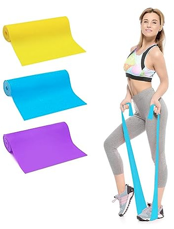 König Design 3er-Set Fitnessbänder, 2 m Widerstandsbänder in 3 Stärken für Yoga, Pilates, Crossfit & Muskelaufbau - Gymnastikband/Trainingsband für Männer & Frauen