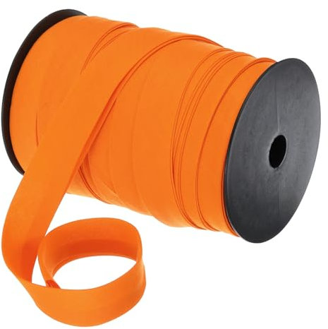 sourcing map 1 Zoll Doppelfalz Schrägband Polyester Kontinuierliches Schrägband in Großpackung zum Nähen, Säumen, Quilten, Einfassen von Handarbeiten (Orange, 55 Yards)