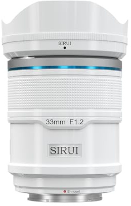 SIRUI Sniper 33mm F1.2 Grand Angle Autofocus APS-C Objectif pour A5, A6, FX30, ZV-E10 (Monture E, Blanc)