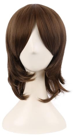 MapofBeauty 16 Pollic/40 cm Sintetico Fibra Shoulder Lunghezza Cosplay Corto Layered Parrucche (Marrone)
