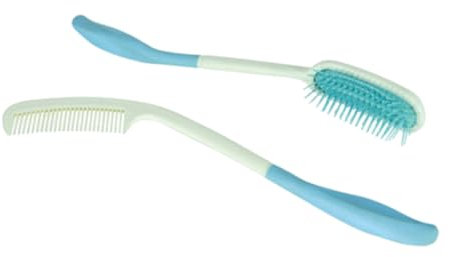 Angoily 2stücke Kamm Mit Langem Griff Aus Kunststoff Ergonomisches Design Für Bequemen Griff Kämme Für Langes Haar Massagekamm Für Ältere Und Patienten