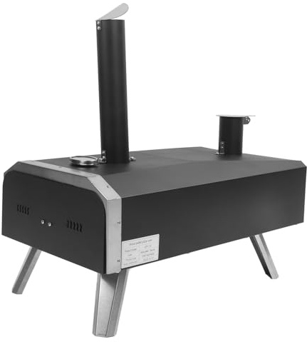 Horno de Pizza de Pellets de Madera - Horno de Pizza Al Aire Libre Estufa de Leña para Fogatas Acero Inoxidable Portátil de 12 Pulgadas para Uso en Exteriores