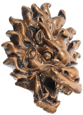 PAMINGONO Wandbrunnen Aus Harz Mit Drachenkopf-Design Außenbrunnen Für Garten Und Hinterhof Witterungsbeständiges Dekor Mit Wasserfluss Installieren