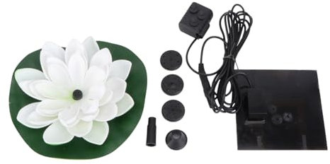 MERRYHAPY Fontaine Solaire De Jardin Forme De Fleur De Lotus Blanche Pompe Flottante Pour Bassin Et Aquarium Décoration Extérieure Écologique Et Facile à Installer