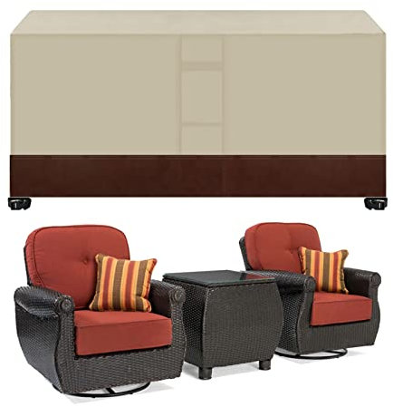 Wasserdichte Abdeckung für Terrassenmöbel für Tisch und Stühle, 100 x 100 x 85 cm, 420D Oxford-Gewebe, winddicht und reißfest, rechteckig, für den Außenbereich, Terrassentischabdeckung