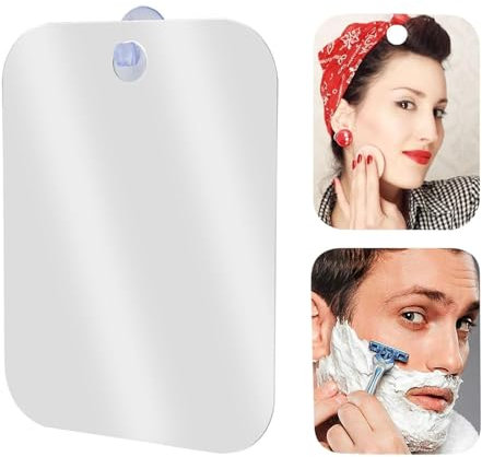 YREYBN 1Pc Shower Mirror Fogless for Shaving, Small 6.7 × 5.1 inch Fogless Mirror for Wall Hanging, Removable Suction Cup Hook Bathroom Wall Hanging Handheld Travel Camping Mirrors Small