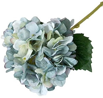 Lot de 6 fleurs artificielles d'hortensia artificielles réalistes à long tronc pour mariage, maison, bureau, hôtel, décoration de fête, arrangement floral, bleu