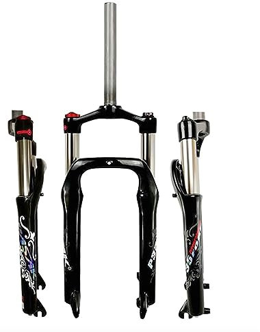 UIOPPOI 20-Zoll-Fahrradfedergabel, 4,0-Zoll-Reifen, Dicke Gabel, Federweg 100 mm, 1-1/8 Zoll, gerade Ölgabel, Scheibenbremse, QR 9 x 135 mm, manuelle Verriegelung