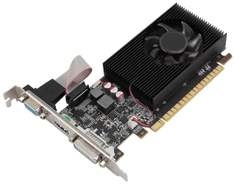 Plyisty Low-Profile-Single-Slot-Grafikkarte, Kompakte 2-GB-PCB-Single-Slot-Grafikkarte, 902 MHz/800 MHz, Geringer Stromverbrauch, kein Metallgeräusch, mit Lüfter für Gehäuse