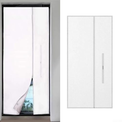 Besttoolifes Klimagerät Türdichtung Türdichtung für mobile Klimageräte - Hot Air Stop mit für Reißverschluss zur Befestigung an Balkontüren ohne Bohren - 90x210cm - Weiß