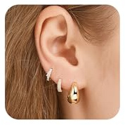 EVER FAITH Ohrringe für ohrlöcher Ohrringe Gold Creolen Zirkonia hypoallergene Ohrstecker für Damen