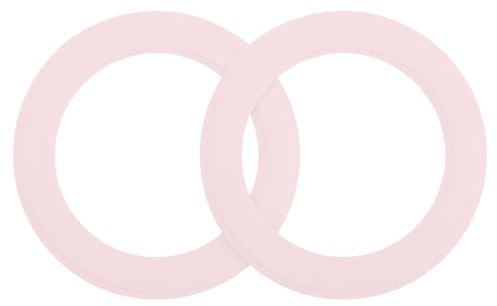 sourcing map Magnetic Sticker Ring, 2 Pcs Universal Magnetic Adapter Ring Leather Magnet Wireless Charging Conversion Kit for Mobile Phone Case Wireless Charger (Pink)