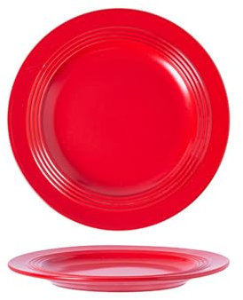 TROSIQUANJIA Assiette en forme de cœur nordique japonaise - SX-8.2 en assiette plate rouge