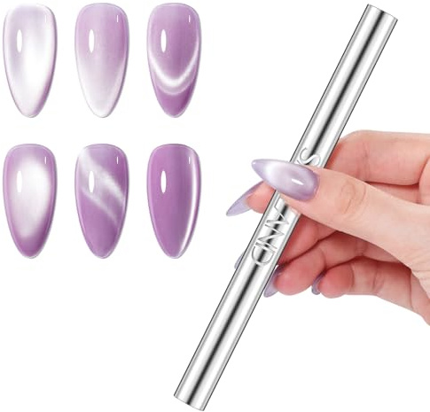 SAVILAND Cat Eye Magnet för naglar: 5 × kraftfullare, magnetisk penna, dubbla ändar, för 3D-nagelkonst, sammetseffekt, galax, kattögongellack - vardagsrumstillbehör