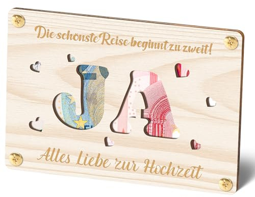 Geldgeschenk Hochzeit Verpackung Holz Hochzeitsgeschenk für Brautpaar Geld Geschenk Hochzeit Verpacken Hochzeitskarte