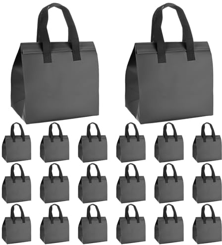 TIXIPEM Insulated Take Away Bags [20PCS] - Bulk Thermal Insulation Food Insulation Cooler Use for Hot Cold Food Frozen Deliver & Fresh Store Grocery Bags - [Navy Blue-9.4IN] | Cooler, Grocery Bags, Insulation, Use for Hot Cold Food Frozen Deliver & Fresh Store