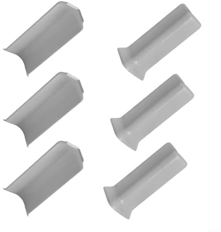 Baseboard Corner Blocks, 6 Pcs Thickened Rubber Self-Adhesive Corners Blocks Guards, For 10Cm Height Baseboard Wall Base Corner Trim, With 3 Inside And 3 Outside Corners-Connector (L Grey)