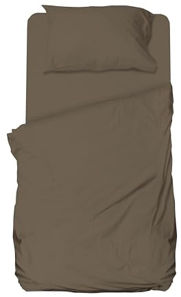 hermet Set Lenzuolo Una Piazza e Mezza Microfibra, Tortora, Completo Letto, Lenzuolo Sopra, Lenzuolo Con Angoli, Federa, Winner