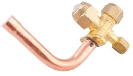 HuadaXtai Valvola di Intercettazione dell'Aria Condizionata, Gomito a 90 Gradi, Arresto Angolare a 3 Vie, Manutenzione, Raccordo in Ottone, 9.52 Mm